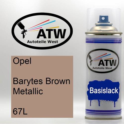 Opel, Barytes Brown Metallic, 67L: 400ml Sprühdose, von ATW Autoteile West.